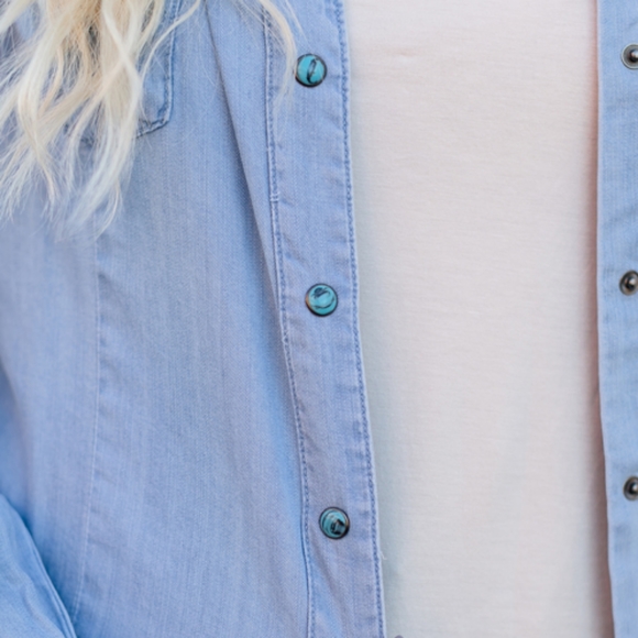 Crazy Train - Snap Up Shirt Turquoise snaps - Picture 2 of 4